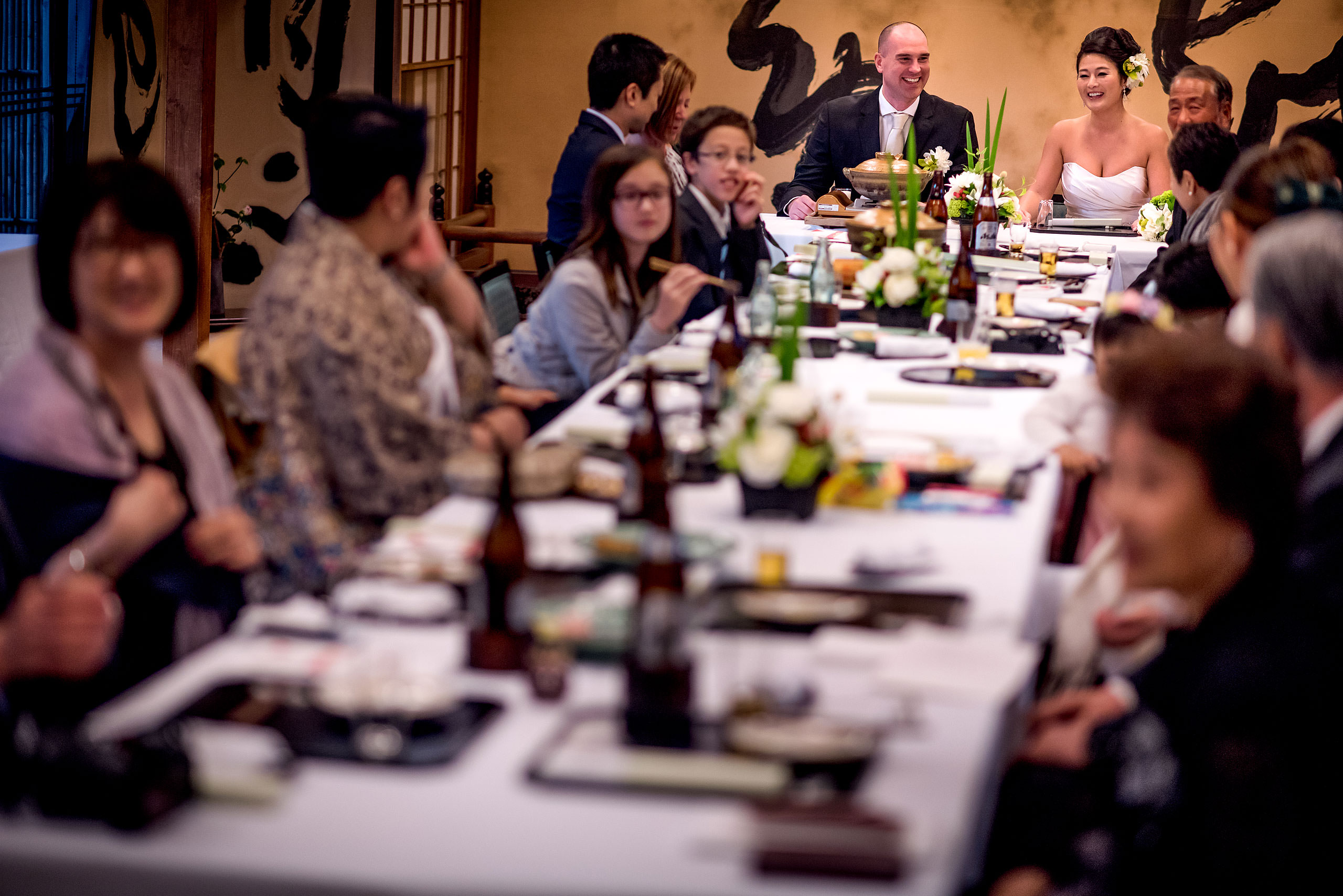 a bride and groom smiling by Japan Destination Wedding Photographer Sean LeBlanc