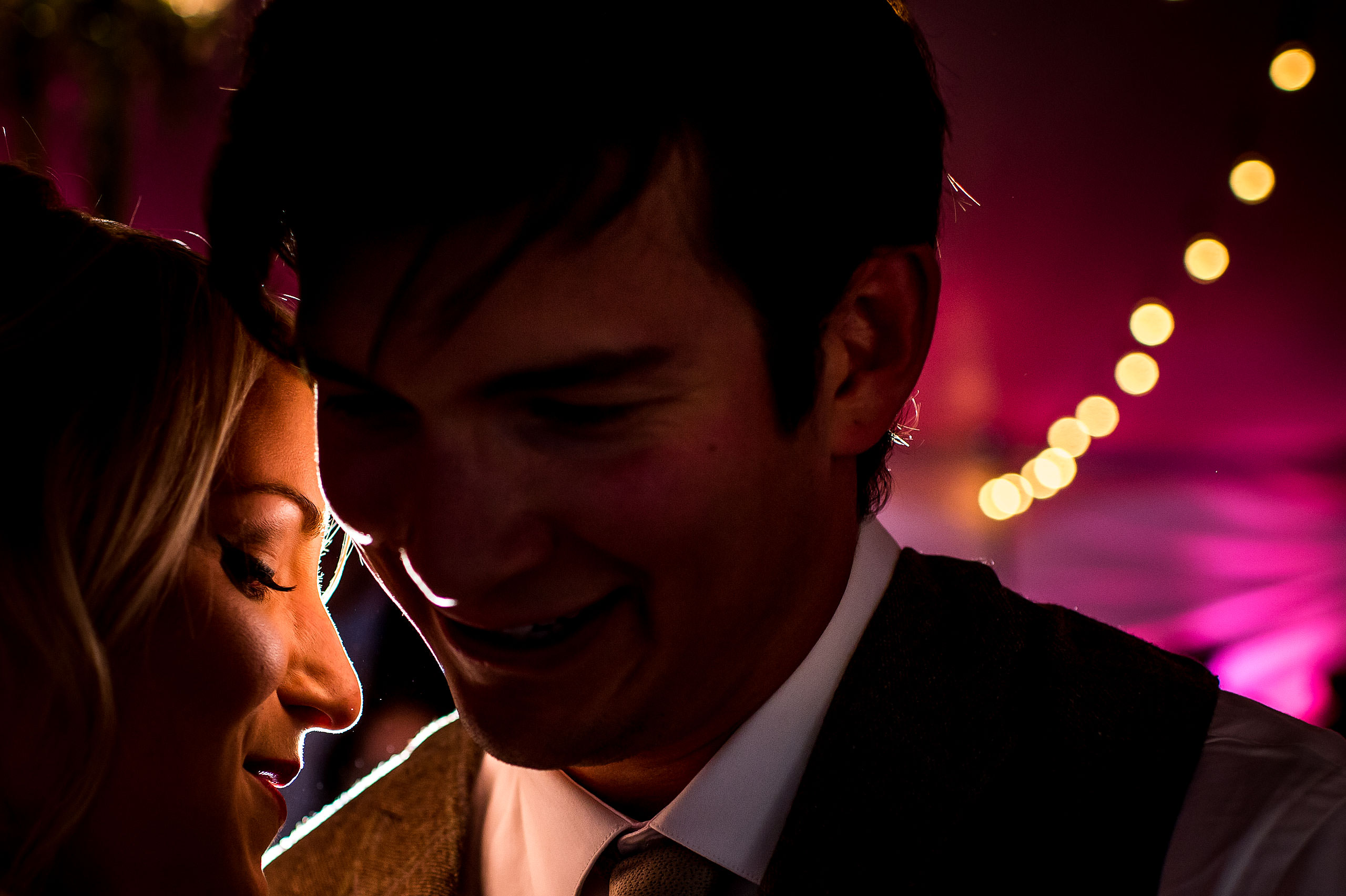 a close up of a bride and groom dancing at Cochrane Country Wedding by Sean LeBlanc