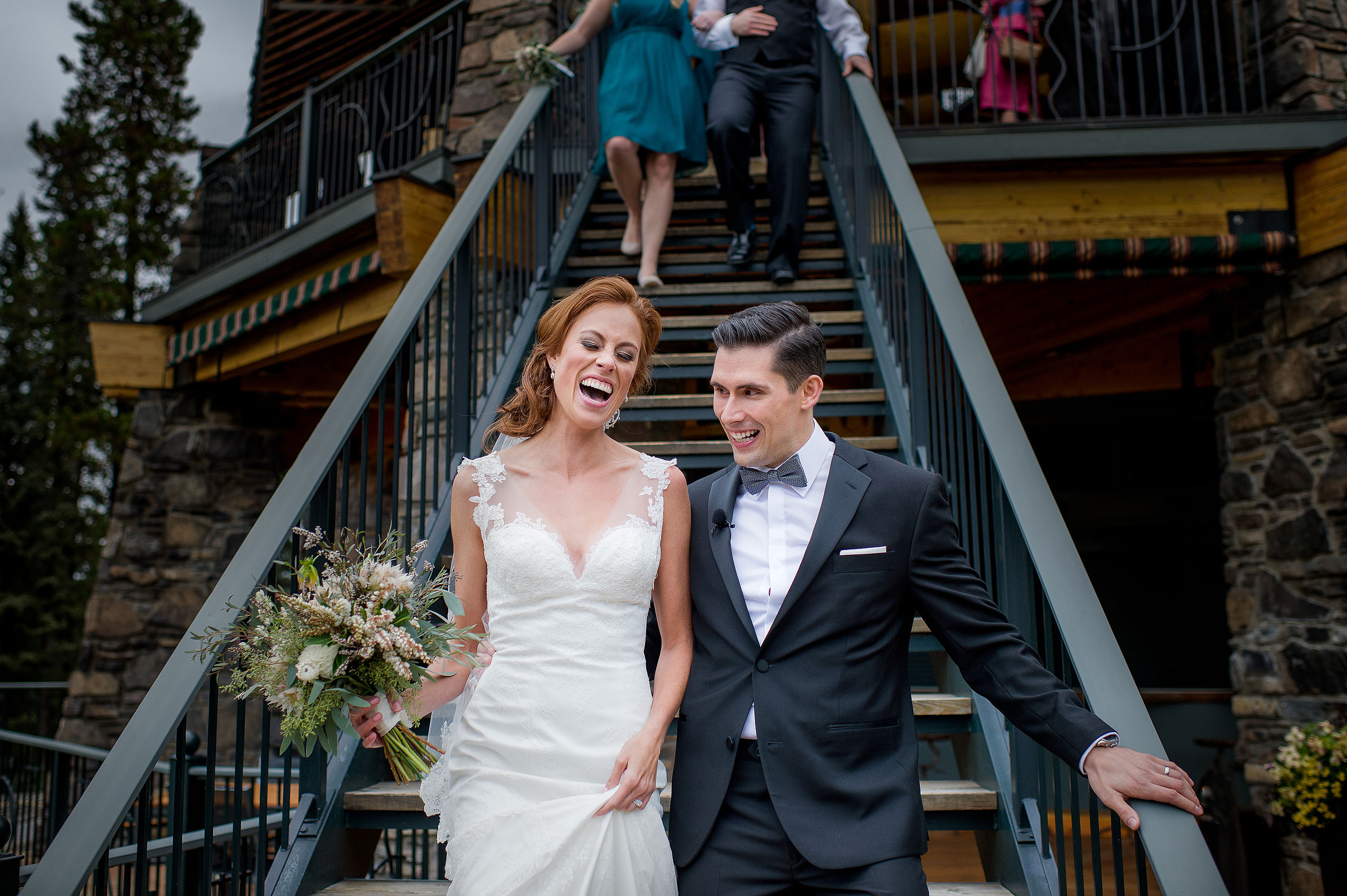 bride and groom after their wedding ceremony at Priddis Azuridge Wedding by sean leblanc