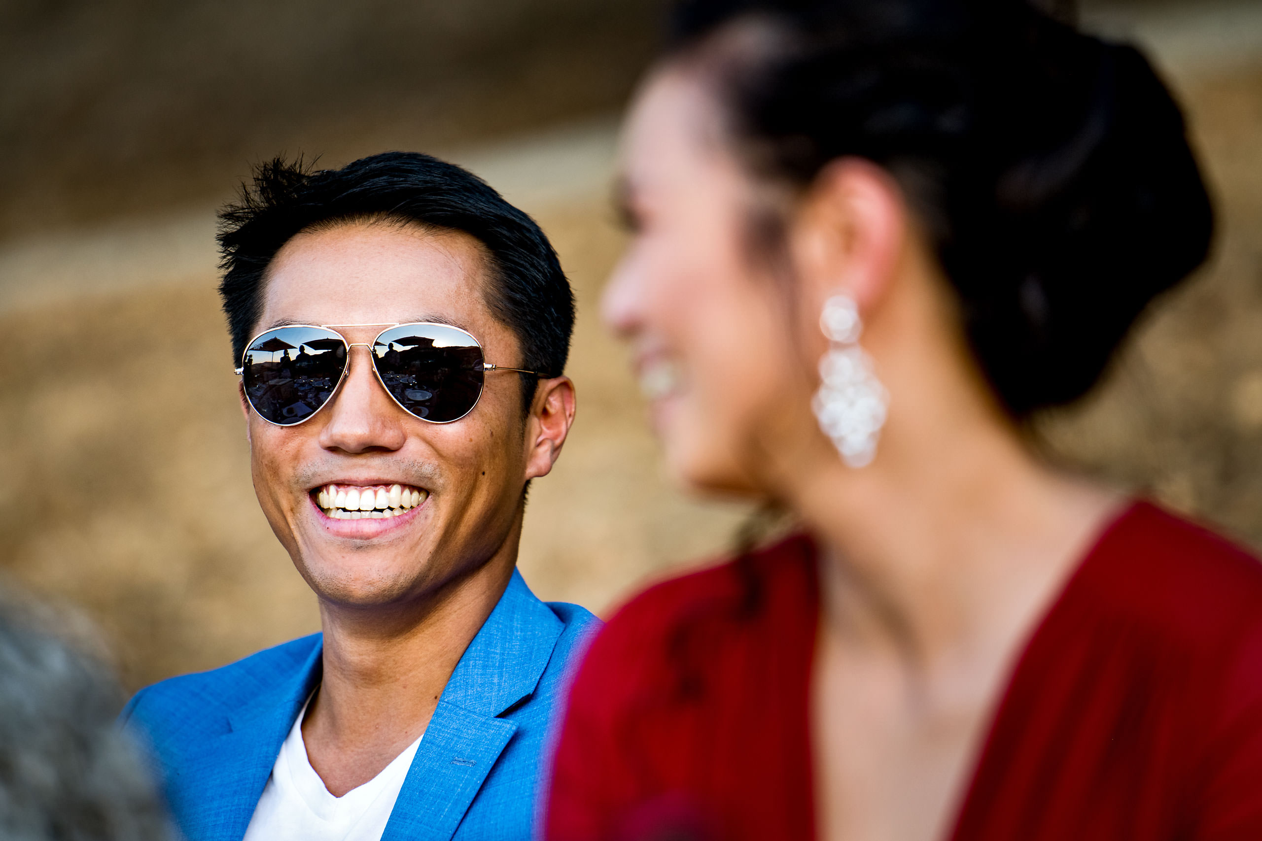 groom wearing sunglasses by Carmel Valley Ranch Wedding Photographer Sean LeBlanc