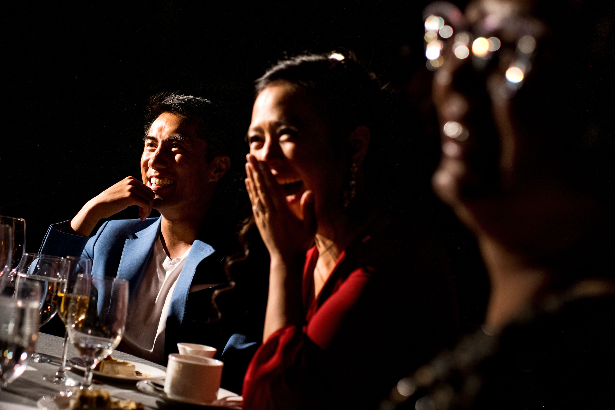 people laughing by Carmel Valley Ranch Wedding Photographer Sean LeBlanc