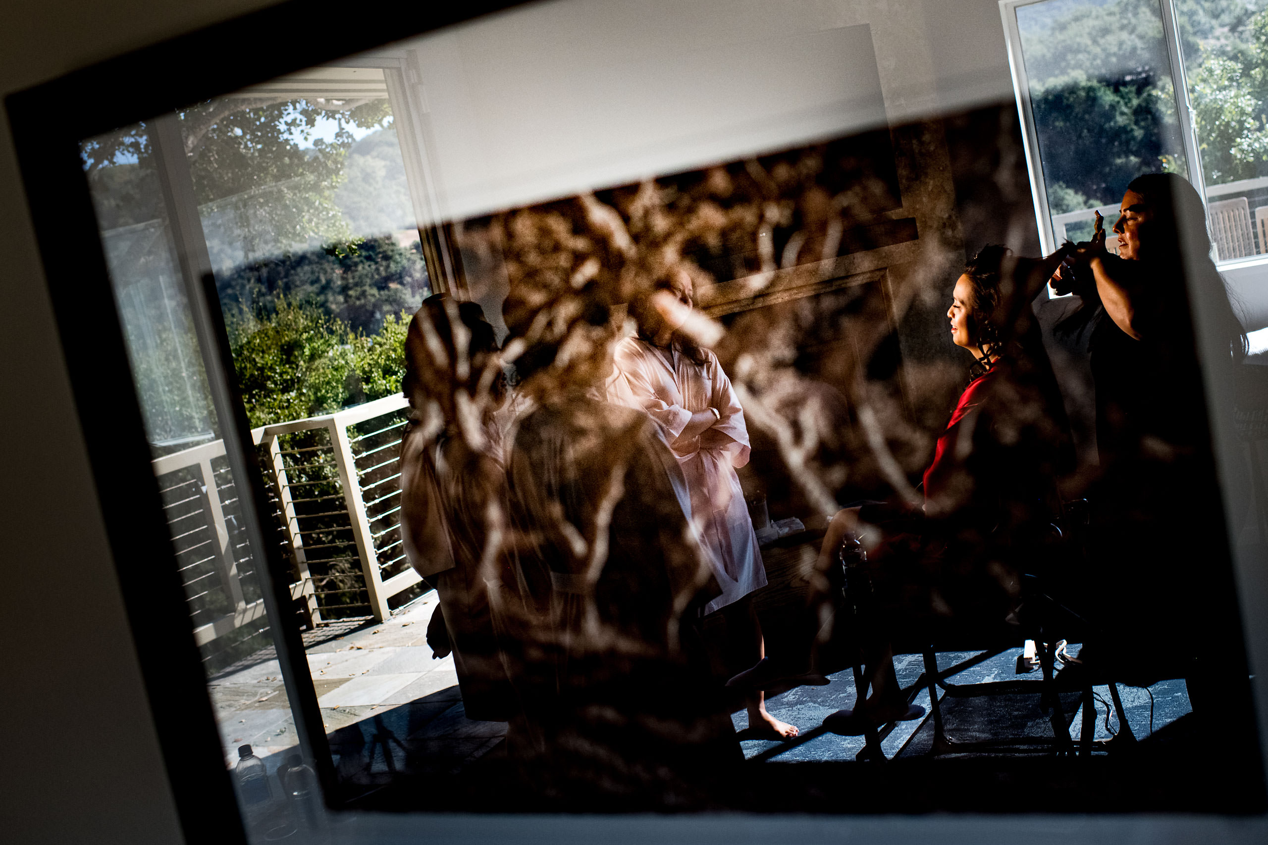 Bride getting ready by Carmel Valley Ranch Wedding Photographer Sean LeBlanc