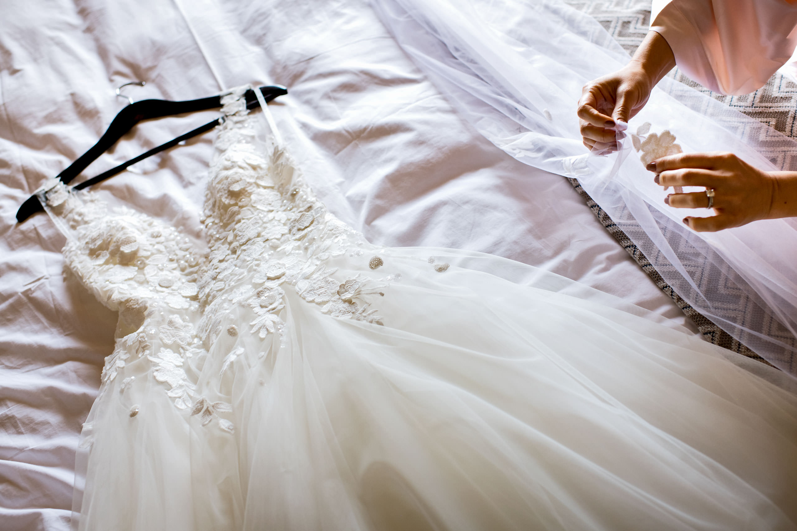 Wedding dress by Carmel Valley Ranch Wedding Photographer Sean LeBlanc