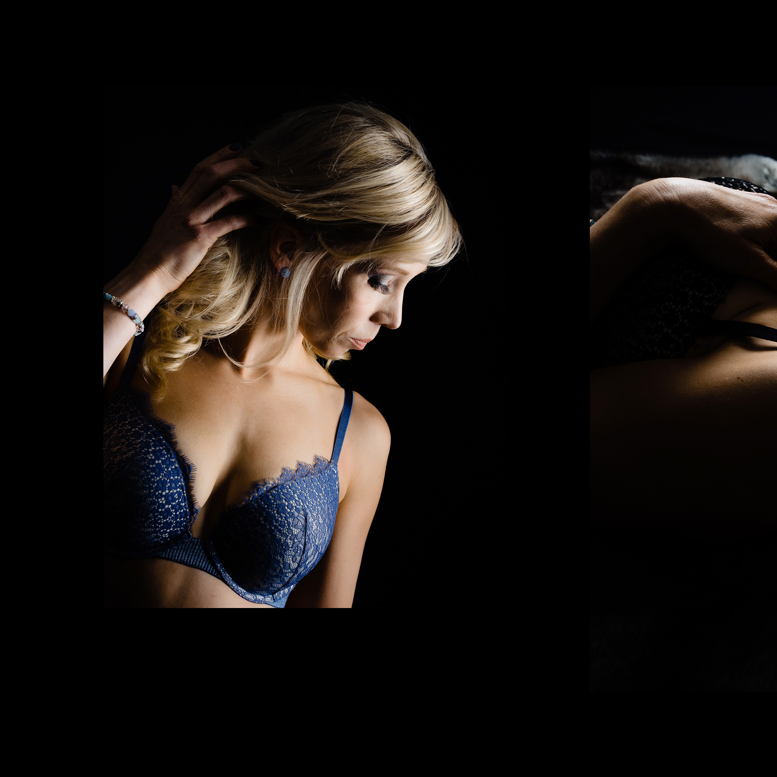 A woman in lingerie for shimmer boudoir experiences by sean leblanc photography